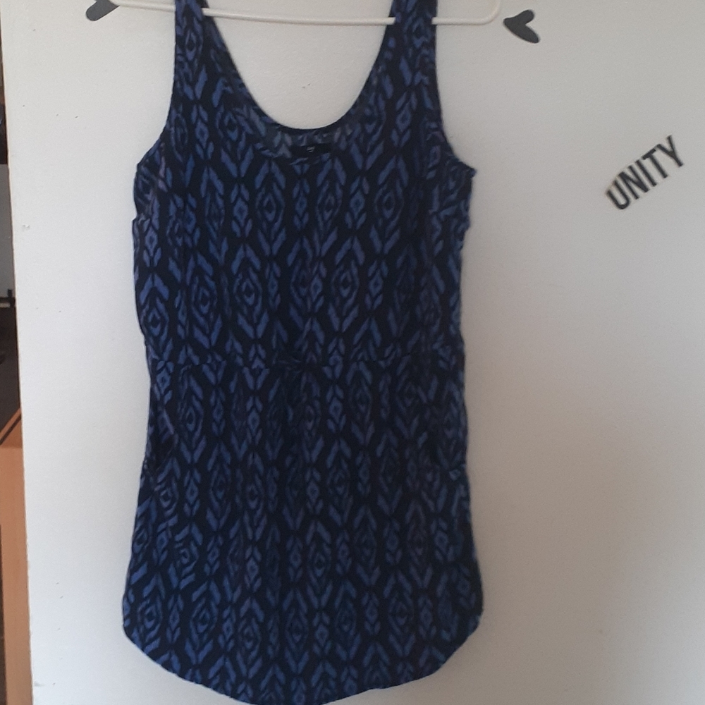 Gap dress with Pockets - Blue Tribal Pattern